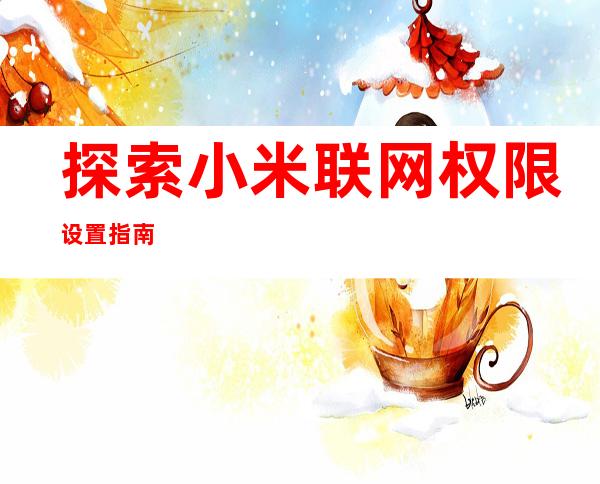探索小米联网权限设置指南